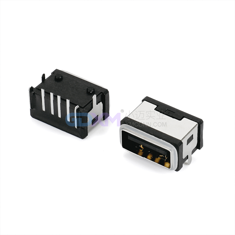 防水USB A母 4PIN 板上型 带外壳 内壳2脚插