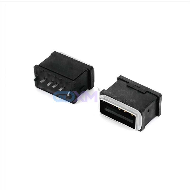 防水USB A母 4PIN 立式型 无外壳 内壳2脚