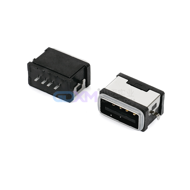 防水USB A母 4PIN 立式型 带外壳 内壳无脚