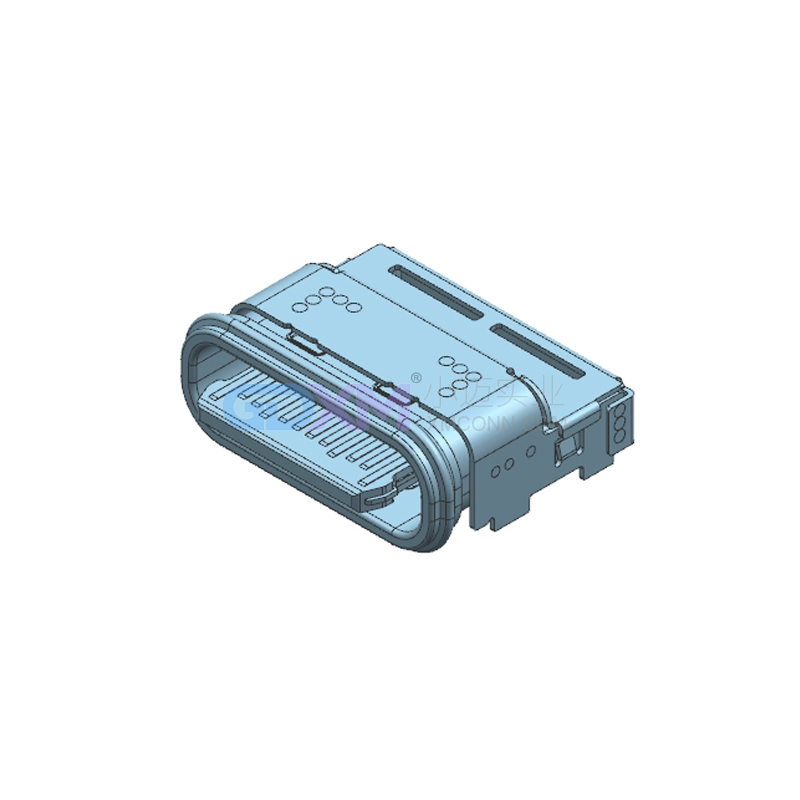防水USB TYPE C母座24P 双排SMT