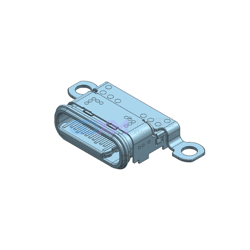 USB TYPE C母座24P 双排SMT 防水型 带固定片A2